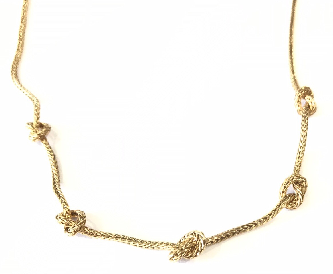 Grosse Germany Gold Knot Chain Necklace Signed eBay