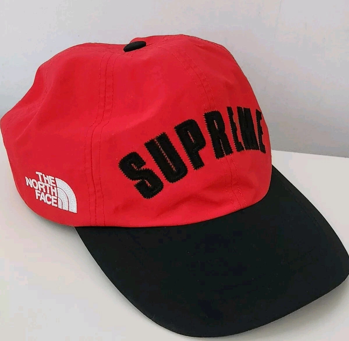 SS19 Supreme THE NORTH FACE Arc Logo 6 Panel Red Cap GORE TEX hat TNF Waterproof