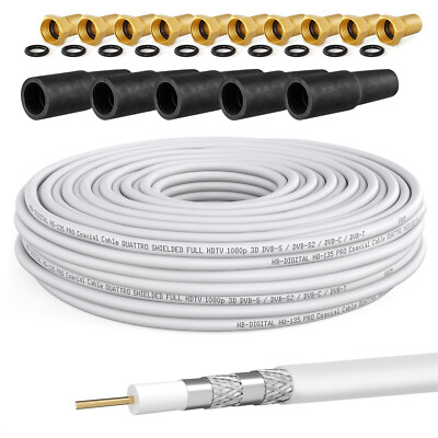 30m 135HQ SAT KOAXial KABEL Antennenkabel Satelliten Digital 135 30 HDTV 4k 8k