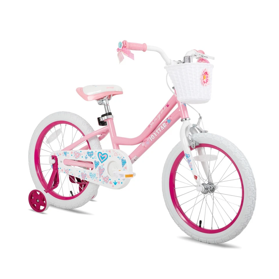 JOYSTAR Kids Bike Age 5-10 Year Old 18-20 Inch Training Wheels basket girls gift - Image 2 of 4