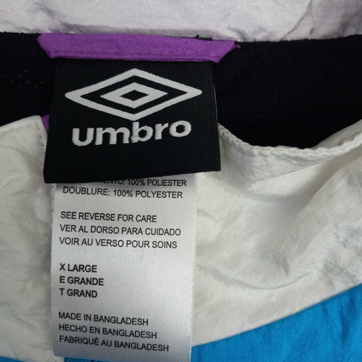 Vintage Umbro Jacket Men XL Full Zip Colorblock Hood Soccer