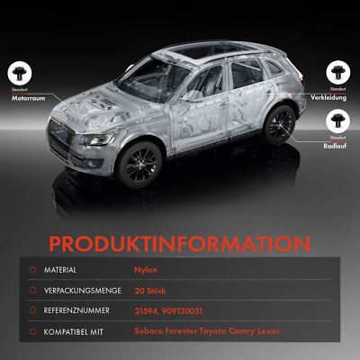 10X Clip Di Fissaggio Per Paraurti Grigio Per SUBARU E MITSUBISHI - Foto 7