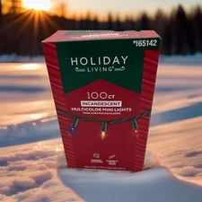 Christmas Lights,100ct Multi Color String Lights Indoor Outdoor Incandescent