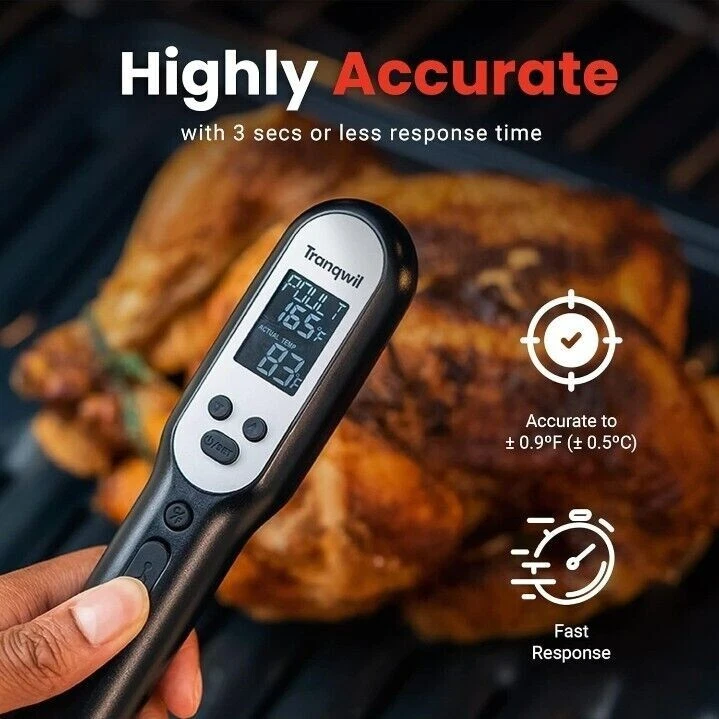 Meat Thermometer Waterproof Backlight Instant Read Digital IPX67 Fast Calibratio