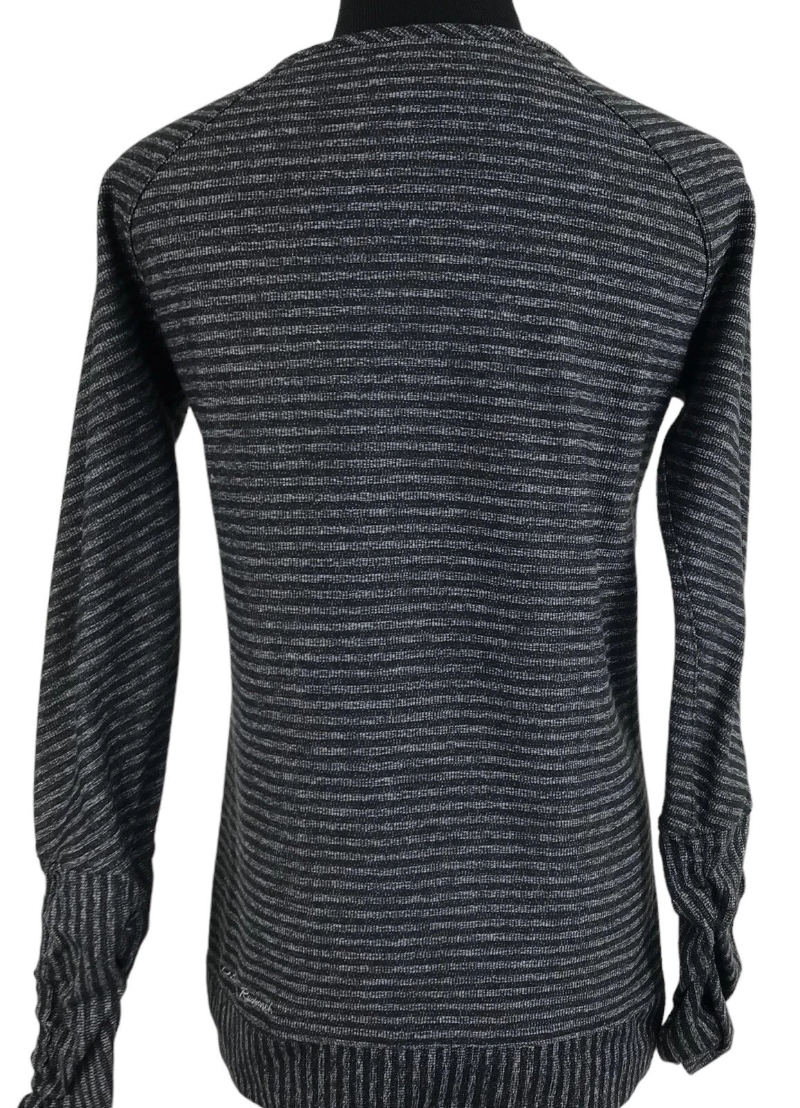 outdoor-research striped long sleeve thumbhole ruched shirt