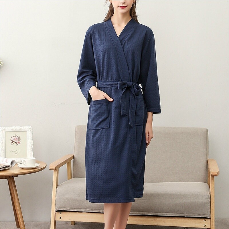 Womens Bathrobe Night Robe Long Dressing SPA Gown Toweling Nightwear Soft New