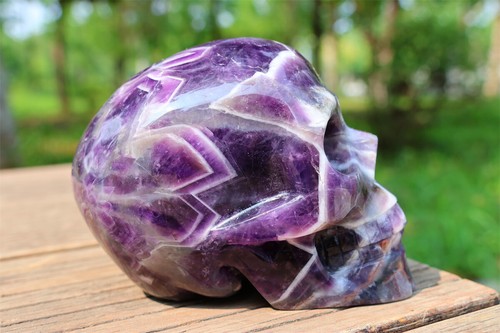 Top! 1.15kg Natural Dream Amethyst Carved Crystal Skull Crystal Reiki specimen - Picture 2 of 15