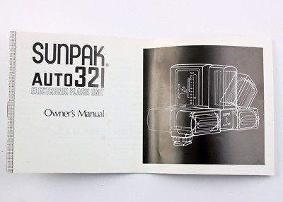 193747 Sunpak Auto 321 Electronic Flash Genuine Original User Instruction Manual