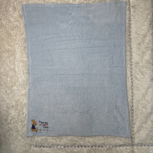 Peter Rabbit Blue Blanket Time for Tasty Treat Crown Crafts Beatrix Potter 30x40 - Picture 5 of 6