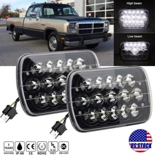 Pair 5x7" 7x6" 45W LED Headlights Hi/Lo Beam For D150 D250 D350 Ram 50 H4 Pickup