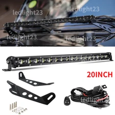 20'' 6D LED Light Bar+Hood Mounting Brackets+Wire fit Jeep Wrangler JK 2007-2017