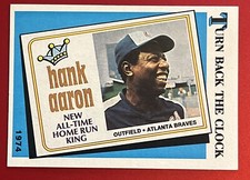 Hank Aaron 1989 Topps #663 Turn Back the Clock MLB Baseball Insert Card Braves