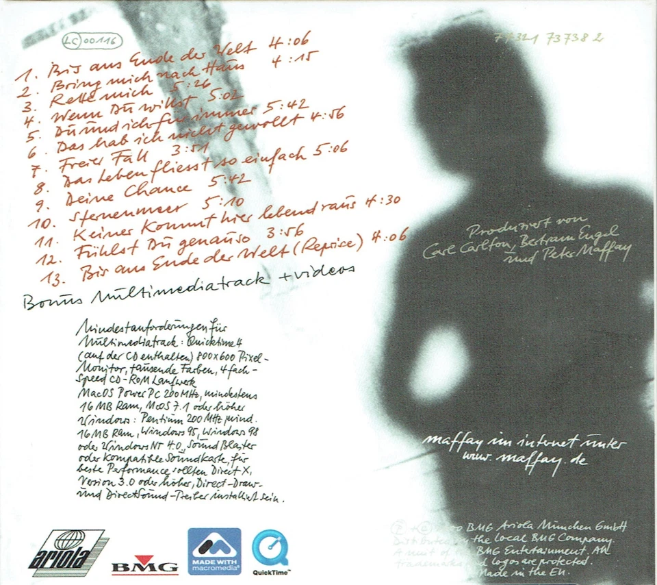 (CD) Peter Maffay - X - Bis Ans Ende Der Welt, Du Und Ich Für Immer, Rette Mich - Bild 2 von 2