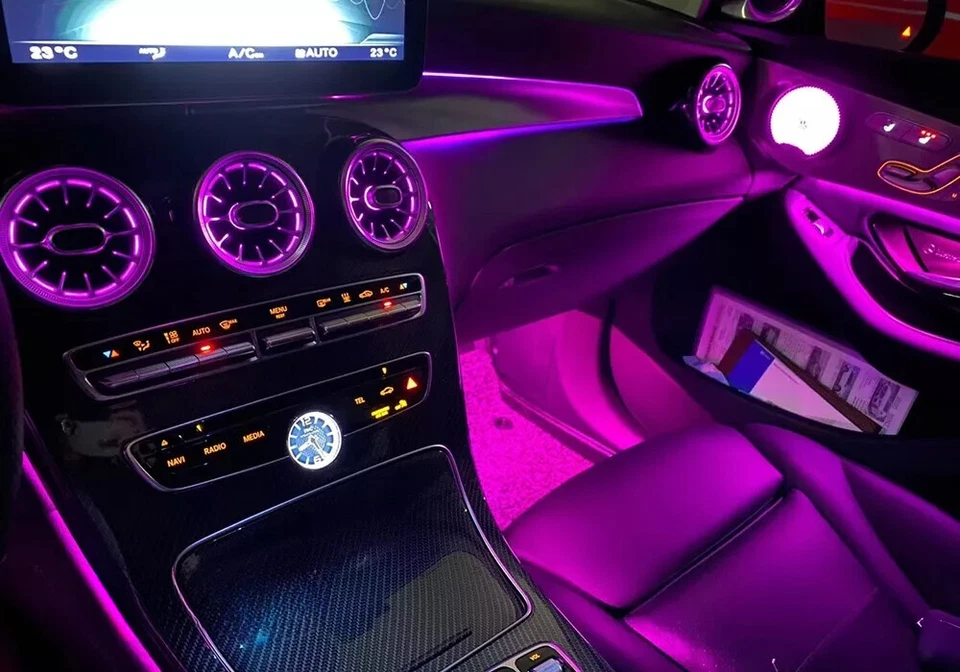 Interior Trim Set For Mercedes Benz W205 C-Class Atmosphere Ambient Light 2015+ - Image 3 of 4