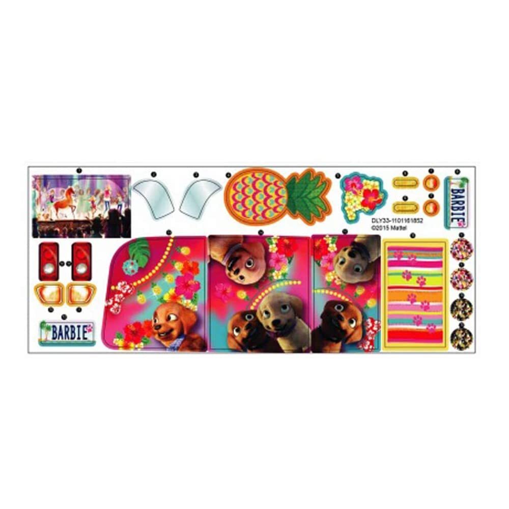 Replacement Stickers Sheet for Barbie Ultimate Puppy Mobile 
