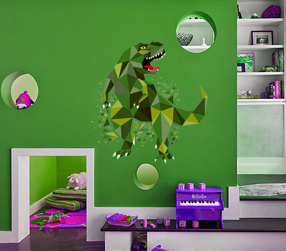 Dinosaur Sticker, Rex Decal, Polygonal Animal Home Decor, Dinosaur Wall Art - Image 2 of 4