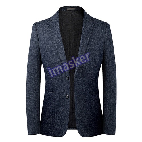 Men Formal Tweed Suit Blazer Jacket Notch Lapel Classic Dress Top Coat Wedding - Picture 14 of 27