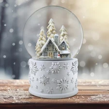 120mm Snowy White Home Scene Snow Globe by The San Francisco Music Box Company