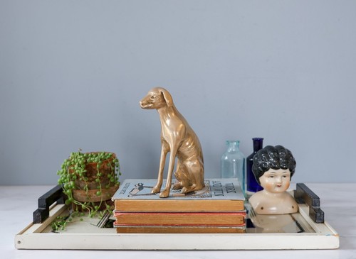 VTG Brass Whippet Greyhound Dog Figurine 6" MCM Hunting Farm English Country - 第 11/14 張圖片