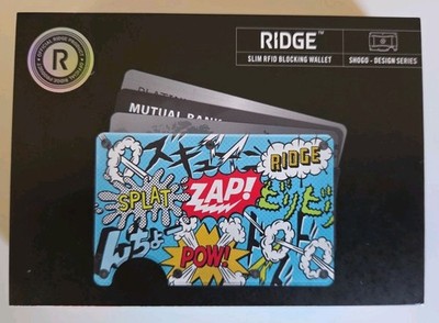 Ridge Comic Minimalist Metal Wallet Card Holder w/ Money Clip Slim RFID blocking