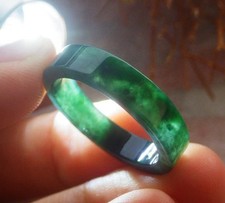 Video Certified Green Natural A JADE Jadeite Circle RING USA.8.5    127242