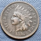 1876 Indian Head Cent 1c Higher Grade VF - XF #95923