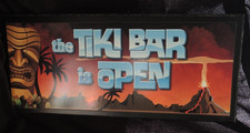 TIKI BAR SIGN VERY COLORFUL CARVED WOOD TIKI BAR SIGN WALL ART TROPICAL 18x8