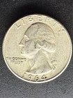 1964 Washington Quarter 25C 90% Silver Circulated Business Strike US Coin