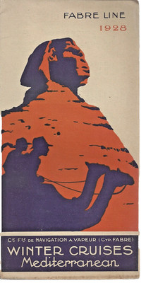 Egyptian Sphinx Fabre Line Steamship 1928 Mediterranean Winter Cruise Brochure