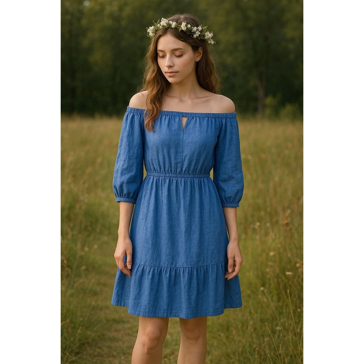 chinese dress ladies Charlotte Oatmeal Linen Dress