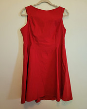 ASOS DESIGN Red Fit & Flare Dress L Short Scoop Neck Sleeveless Bow Zip