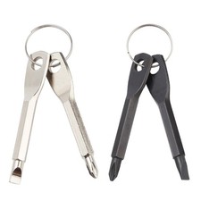 2 Set 4pcs Portable Multifunction Key Chain Screwdriver Mini Key Shape Trav...