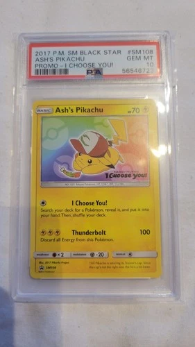 2017 Pokemon Ash’s Pikachu Black Star Promo Card SM108 PSA 10 #2