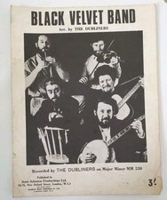 Rare DUBLINERS original  sheet music Black velvet Band 1967 (G3)