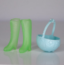 Mattel Barbie Zubehör - Helm Hut Stiefel Pferd reiten für Puppe - grün türkis