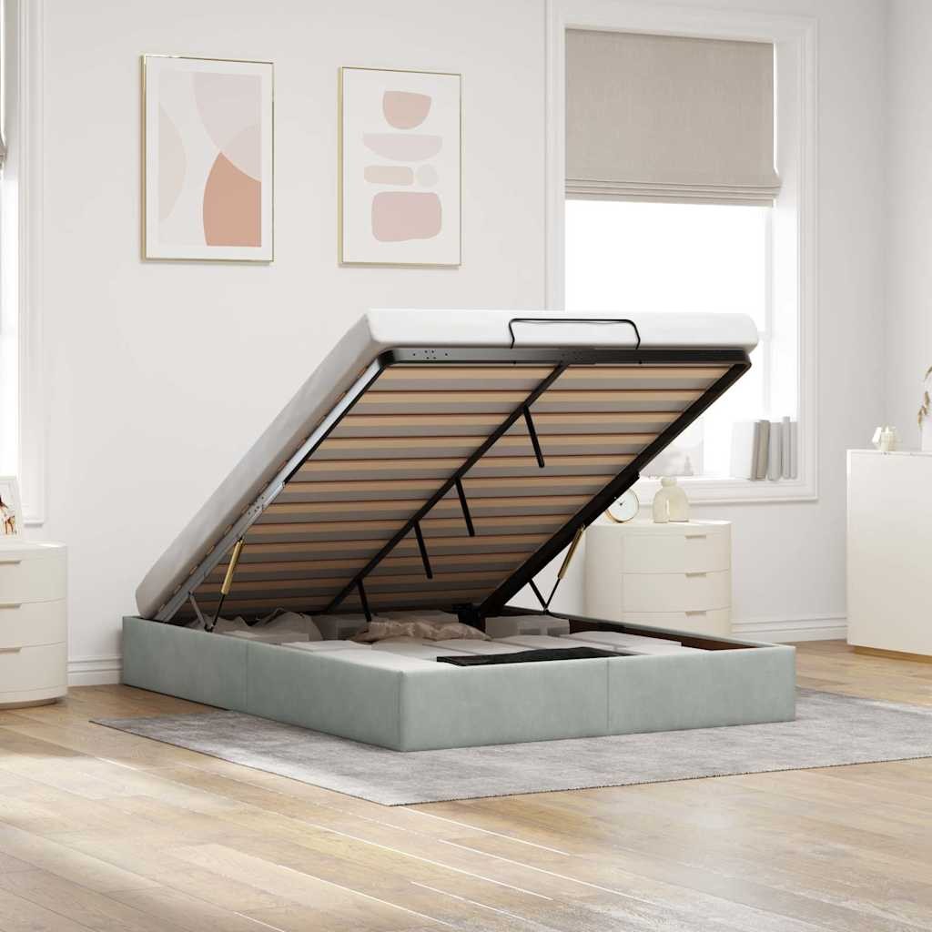 Struttura Letto Pouf senza Materasso 140x200 cm in Velluto 2805523