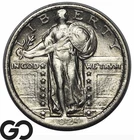1924 Standing Liberty Quarter, Choice AU Semi-Better Date