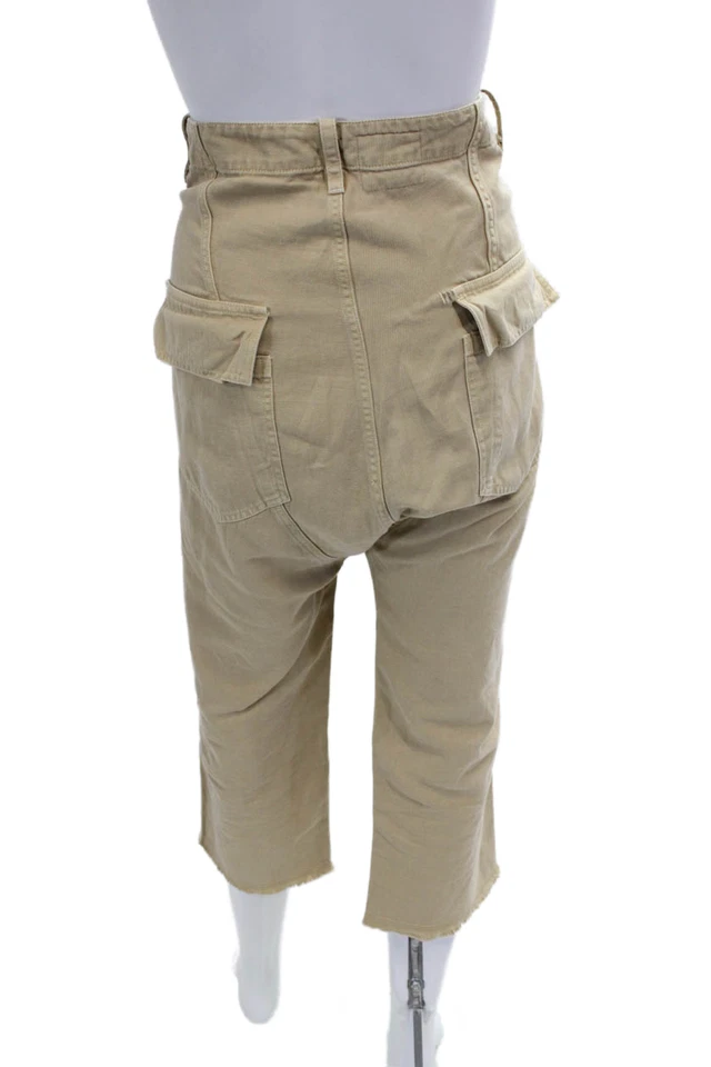 Calça Nili Lotan feminina texturizada forrada perna reta cáqui tamanho 06 - Imagem 3 de 4