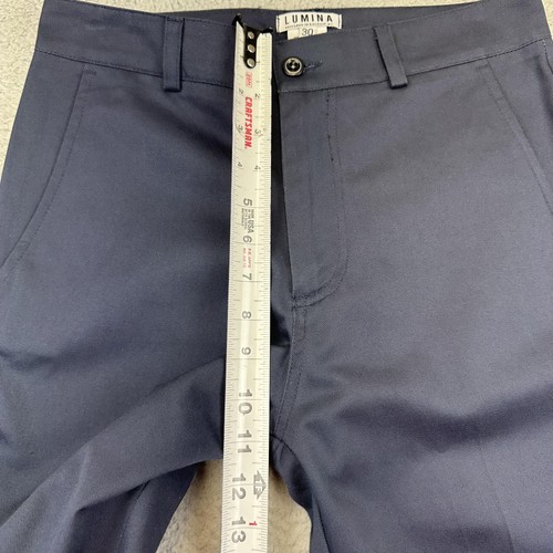 Pantalones Lumina Para Hombres 30 Azul Marino Sarga Chino Ajuste A Medida 100% Algodón Hechos en EE. UU. Nuevos - Imagen 11 de 18