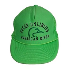 Vintage Ducks Unlimited Hat Adjustable Snapback Cap Neon Green Trucker Style