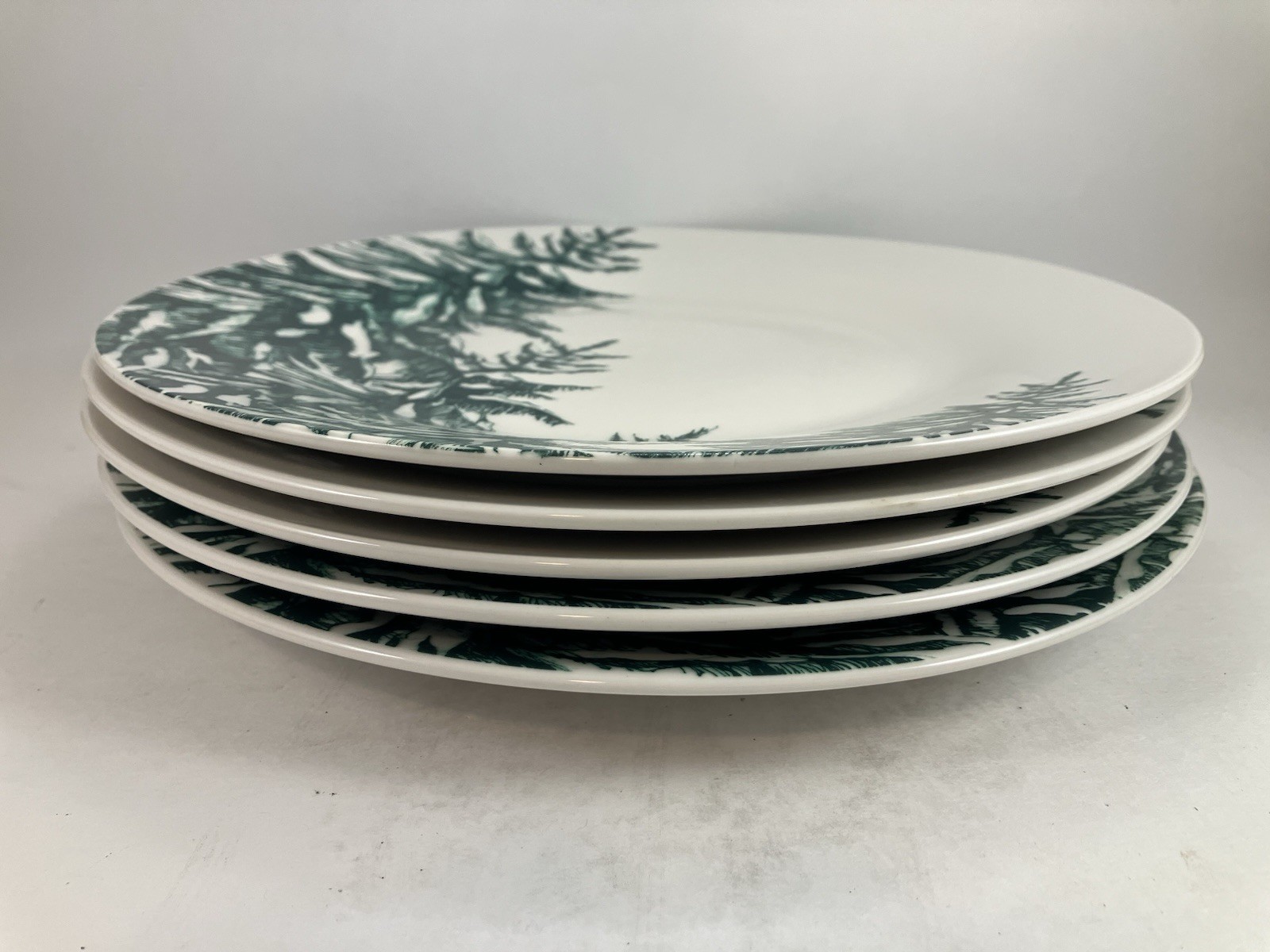 Royal Norfolk Green Evergreen Trees Dinner Plates 10 1/2" [Set of 5]