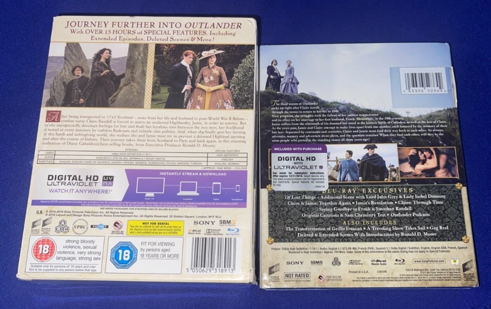 OOP SEALED Outlander (Starz TV Show) Season 1 2 3 BLURAY BLU-RAY Foto 2 de 2