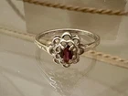 Vintage NOS In Box Avon Sterling Silver Garnet Ring Size 9 Circa 1998