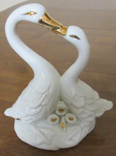 Vintage Kissing Swans Figurine