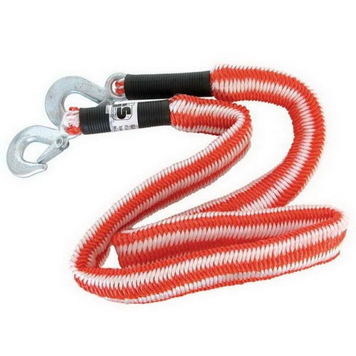 Qiilu Corde De Remorque 3m 8 Tonnes - Câble Remorquage Avec Gants Et Crochets - Charge Lourde Polyester Acier