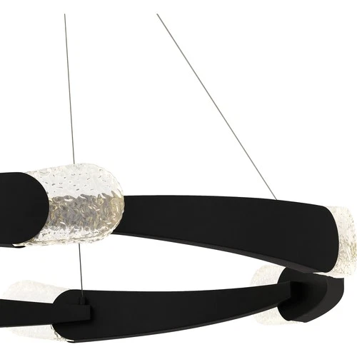 Quoizel PCSAF2834 Saffron 34"W LED Abstract Ring Chandelier - Black - Picture 4 of 7