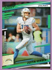 2022 PRESTIGE XTRA POINTS PREMIUM GREEN #151 JUSTIN HERBERT #D 93/249 CHARGERS