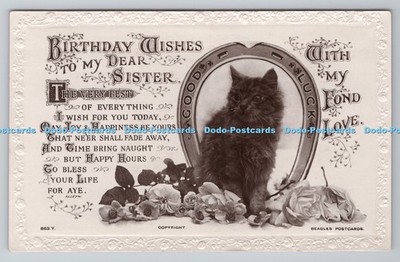 R797274 Geburtstagswünsche an meine liebe Schwester mit meiner lieben Liebe Katze J Beagles London