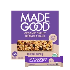 MadeGood Mixed Berry Granola Bars, 36 Healthy Snack Bars, 0.85 oz Each