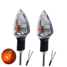 2PCS Motorcycle Turn Signals Front/Rear Indicators Compatible with Clear Shell
